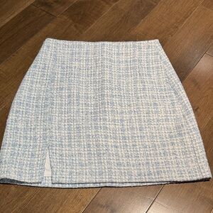 Dynamite Light Blue Tweed Mini Skirt